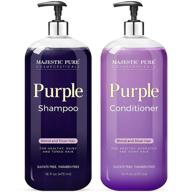 🌸 majestic pure purple shampoo and conditioner set for color treated hair - lightens blonde, platinum, ash, bleached, brunette, highlights, gray and silver hair - eliminates brassy yellow tones - sulfate and paraben free - 16 fl oz each logo