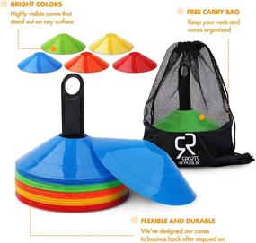 img 2 attached to 50 Soccer Cones & 12 Sports Jerseys Pinnies Set - Ultimate Soccer Training Equipment with Disc Cones for Basketball Drills