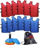 50 soccer cones & 12 sports jerseys pinnies set - ultimate soccer training equipment with disc cones for basketball drills логотип