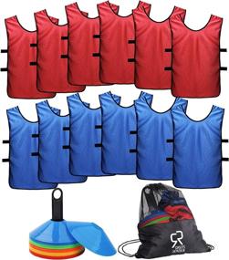 img 4 attached to 50 Soccer Cones & 12 Sports Jerseys Pinnies Set - Ultimate Soccer Training Equipment with Disc Cones for Basketball Drills