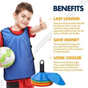 img 3 attached to 50 Soccer Cones & 12 Sports Jerseys Pinnies Set - Ultimate Soccer Training Equipment with Disc Cones for Basketball Drills