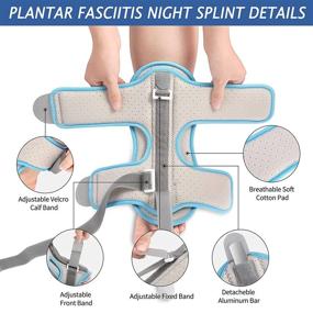 img 3 attached to 🌿 New and Improved 2021 Upgraded Plantar Fasciitis Night Splint: Adjustable Support with Massage Ball and Bandage