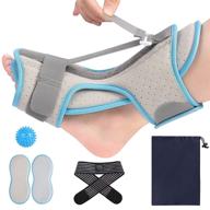 🌿 new and improved 2021 upgraded plantar fasciitis night splint: adjustable support with massage ball and bandage логотип