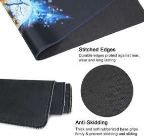 img 2 attached to 🖱️ Meffort Inc Extra Large Gaming Desk Mat - Non-Slip Mouse Pad with Stitched Edges | 35.4 x 15.7 inch | Four Elements Design