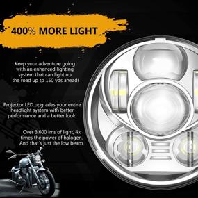 img 1 attached to SUNPIE 5,75-дюймовый хромированный прожекторный LED-фар для мотоциклов Harley - модернизация фары на 45 Вт