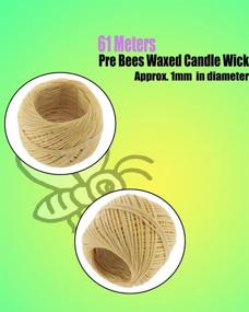 img 2 attached to Homankit Beeswax Hemp Wick Spool - 200 ft 1mm Wick Coated with Natural Beeswax - Includes 100 Sustainer Tabs - Ideal for Soy Beeswax Candle Making