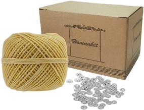 img 4 attached to Homankit Beeswax Hemp Wick Spool - 200 ft 1mm Wick Coated with Natural Beeswax - Includes 100 Sustainer Tabs - Ideal for Soy Beeswax Candle Making