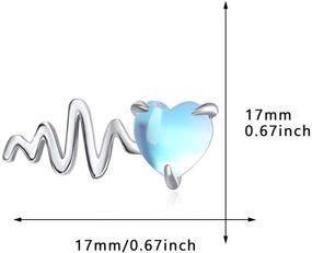 img 3 attached to Серьги с лунным камнем Heartbeat Hypoallergenic Sensitive