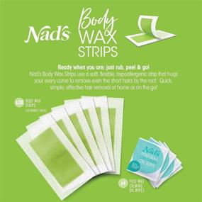 img 3 attached to 🌸 Nad's Body Wax Strips for Women - Hair Removal for All Skin Types, Includes 20 Waxing Strips and 4 Calming Oil Wipes