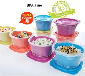 img 1 attached to 🍱 MATCOOK BPA Free Double Steam Space Freezer Microwave Food Rice Container Set of 8 (460ml / 15.6oz) Ideal Gift for Kitchen and Meal Prep