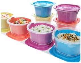 img 4 attached to 🍱 MATCOOK BPA Free Double Steam Space Freezer Microwave Food Rice Container Set of 8 (460ml / 15.6oz) Ideal Gift for Kitchen and Meal Prep