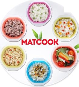 img 2 attached to 🍱 MATCOOK BPA Free Double Steam Space Freezer Microwave Food Rice Container Set of 8 (460ml / 15.6oz) Ideal Gift for Kitchen and Meal Prep