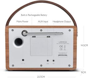 img 1 attached to 📻 LEMEGA M2P Internet Radio: Bluetooth Speaker & Portable Digital Radio with FM, Headphone Out, Alarms Clock, Rechargeable Battery, Colour Display, App Control - Walnut Finish