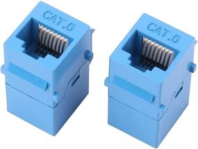 img 2 attached to RJ45 Keystone Coupler - 10Pack IGreely Cat6 Cat5E Cat5 Compatible 8P8C Ethernet Network Jack Insert Snap In Adapter Connector Port Inline Coupler For Wall Plate Outlet Panel - Blue