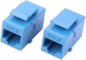 img 1 attached to RJ45 Keystone Coupler - 10Pack IGreely Cat6 Cat5E Cat5 Compatible 8P8C Ethernet Network Jack Insert Snap In Adapter Connector Port Inline Coupler For Wall Plate Outlet Panel - Blue