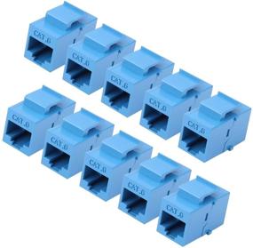 img 4 attached to RJ45 Keystone Coupler - 10Pack IGreely Cat6 Cat5E Cat5 Compatible 8P8C Ethernet Network Jack Insert Snap In Adapter Connector Port Inline Coupler For Wall Plate Outlet Panel - Blue
