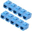rj45 keystone coupler - 10pack igreely cat6 cat5e cat5 compatible 8p8c ethernet network jack insert snap in adapter connector port inline coupler for wall plate outlet panel - blue logo