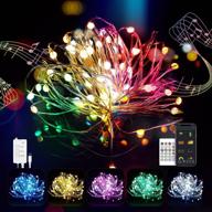 🌟 fairy string lights with color changing leds, usb twinkle lights that sync with music, 33ft led string light for indoor & outdoor, firefly lights for bedroom, patio, christmas tree, wedding party decor логотип