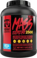 mutant mass extreme gainer: whey protein powder for muscle size & strength - high density clean calories - 7 lbs cookies and cream logo