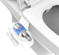 🚽 koveredcare dual nozzle hot and cold water non-electric mechanical bidet toilet attachment - easy installation, blue/white logo