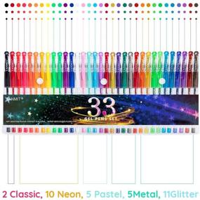 img 3 attached to ✒️ Fine Point Gel Pens, 33 Colored Gel Pen Set with Extra Ink for Adult Coloring Books, Drawing, Doodling, Scrapbooking, Journaling