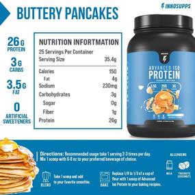 img 3 attached to Inno Supps Advanced Iso Protein - Whey Isolate Protein Powder with No Artificial Sweeteners, Low Fat, Low Carbs, 25g of Protein, Hormone Free, Gluten Free, Soy Free - 25 Servings (Buttery Pancakes)
