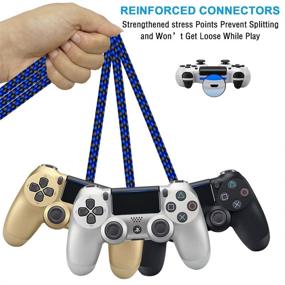 img 1 attached to 🎮 2 Pack of 3FT PS4 Controller Charger Cables - Micro USB Charging Cable, Nylon Braided for Sony Playstation 4, PS4 Slim/Pro, Xbox One/One X, Android Phones