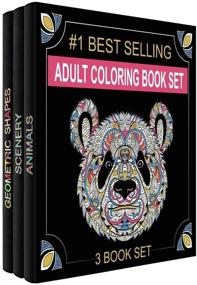 img 4 attached to 📘 Set of 3 Adult Coloring Books - 120 Unique Designs of Animals, Scenery, and Mandalas for Relaxation. Coloring Books for Adults for Improved SEO.