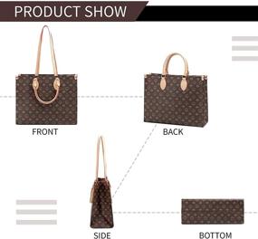 img 3 attached to 👜 Stylish Designer Leather Tote Bags for Women - Fashionable Handbags with Shoulder Strap for Work