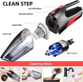 img 3 attached to 🚗 Efficient Handheld Car Vacuum: Portable, Powerful 5000Pa for Quick Interior Sweep, Carpets & Floors