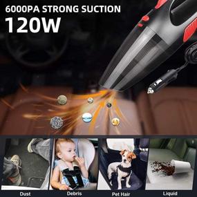 img 1 attached to 🚗 Efficient Handheld Car Vacuum: Portable, Powerful 5000Pa for Quick Interior Sweep, Carpets & Floors