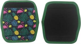 img 3 attached to Luggage Wraps (2 Pack): Stylish and Comfortable Neoprene Flamingo Design