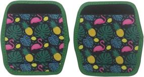 img 4 attached to Luggage Wraps (2 Pack): Stylish and Comfortable Neoprene Flamingo Design