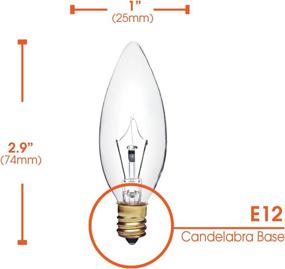 img 2 attached to 💡 25W B8 Incandescent Clear Chandelier Light Bulb (6 Pack) - Torpedo Tip, Dimmable, E12 Candelabra Base, 160 Lumens, 120V