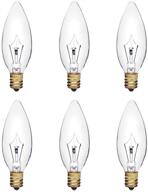 💡 25w b8 incandescent clear chandelier light bulb (6 pack) - torpedo tip, dimmable, e12 candelabra base, 160 lumens, 120v logo