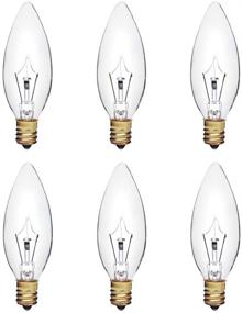 img 4 attached to 💡 25W B8 Incandescent Clear Chandelier Light Bulb (6 Pack) - Torpedo Tip, Dimmable, E12 Candelabra Base, 160 Lumens, 120V
