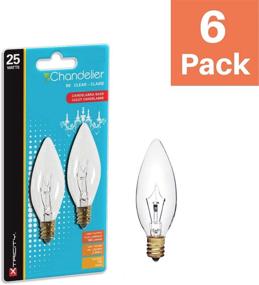 img 3 attached to 💡 25W B8 Incandescent Clear Chandelier Light Bulb (6 Pack) - Torpedo Tip, Dimmable, E12 Candelabra Base, 160 Lumens, 120V
