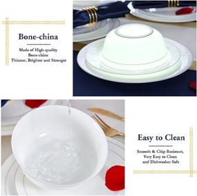 img 1 attached to 🍽️ Elegant Handcrafted DUJUST 1St Class Bone China Dinnerware: Bringing Luxury to Your Table