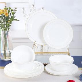 img 4 attached to 🍽️ Elegant Handcrafted DUJUST 1St Class Bone China Dinnerware: Bringing Luxury to Your Table