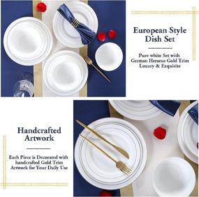 img 2 attached to 🍽️ Elegant Handcrafted DUJUST 1St Class Bone China Dinnerware: Bringing Luxury to Your Table