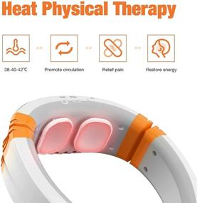 img 1 attached to 🔥 Heat Neck Massager with Intelligent EMS & TENS Technology for Pain Relief - FDA-Cleared, 9 Modes, 50 Intensity, Deep Tissue Therapy Device for Neck Relaxation at Home, Office, and Travel