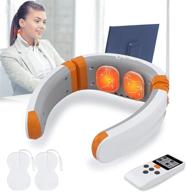 🔥 heat neck massager with intelligent ems & tens technology for pain relief - fda-cleared, 9 modes, 50 intensity, deep tissue therapy device for neck relaxation at home, office, and travel logo