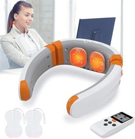 img 4 attached to 🔥 Heat Neck Massager with Intelligent EMS & TENS Technology for Pain Relief - FDA-Cleared, 9 Modes, 50 Intensity, Deep Tissue Therapy Device for Neck Relaxation at Home, Office, and Travel