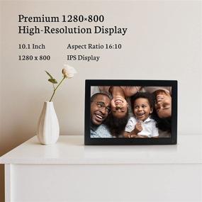 img 2 attached to 🖼️ BSIMB WiFi Digital Picture Frame 10.1 Inch 16GB - 1280x800 IPS Touch Screen, Auto Rotate, Motion Sensor, App & Email Photo/Video Upload, W10