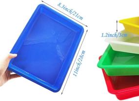 img 3 attached to 🎨 10 Pieces Multicolor Plastic Art Trays - Activity Trays for Crafts, Painting, Beads, and DIY Projects - Organizer Serving Tray