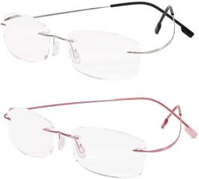 img 4 attached to Rimless Reading Glasses Titanium Lightweight Vision Care