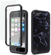 📱 golink shockproof hybrid case: full body protection for ipod touch 5th/6th/7th generation - black marble logo