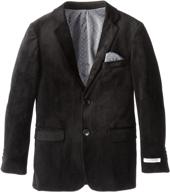 🧥 boys' clothing: isaac mizrahi solid velvet blazer for suits & sport coats - enhanced seo logo