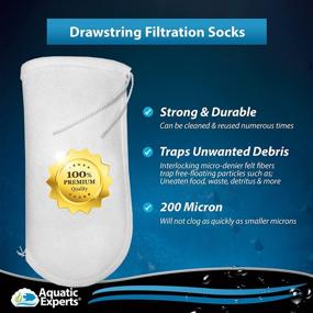 img 3 attached to 🔍 Aquatic Experts 4 Inch Drawstring Filter Socks 200 Micron - Superior 14 Inch Long Filter Bags - Expertly Crafted in the USA