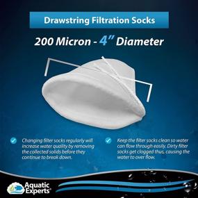 img 1 attached to 🔍 Aquatic Experts 4 Inch Drawstring Filter Socks 200 Micron - Superior 14 Inch Long Filter Bags - Expertly Crafted in the USA